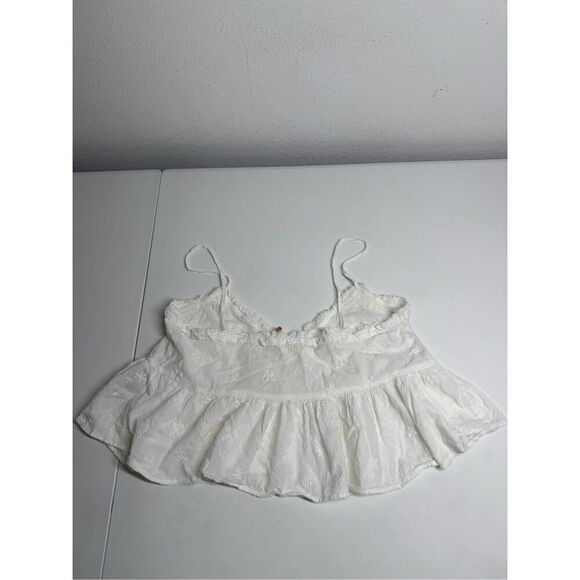 Zara Women’s Bohemian Bodydoll Cotton Embroidered Top Size L Spaghetti Straps - Picture 9 of 11